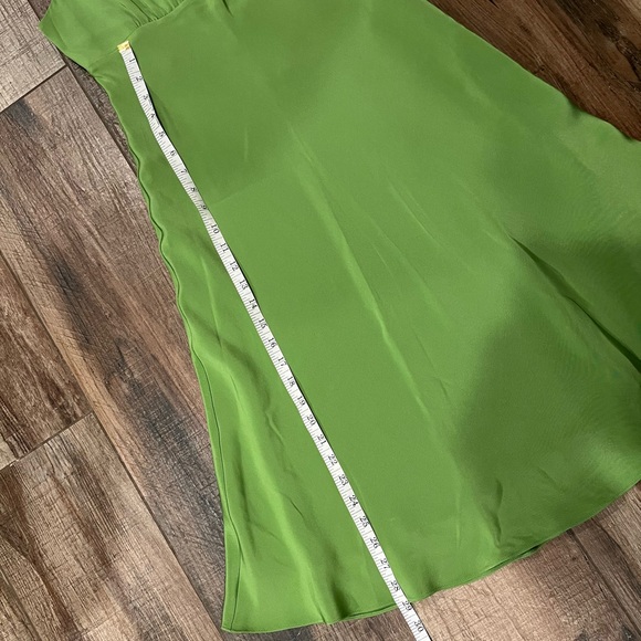 J. Crew Green Silk Midi Fit and Flare Sleeveless Low Back Dress - Picture 10 of 11